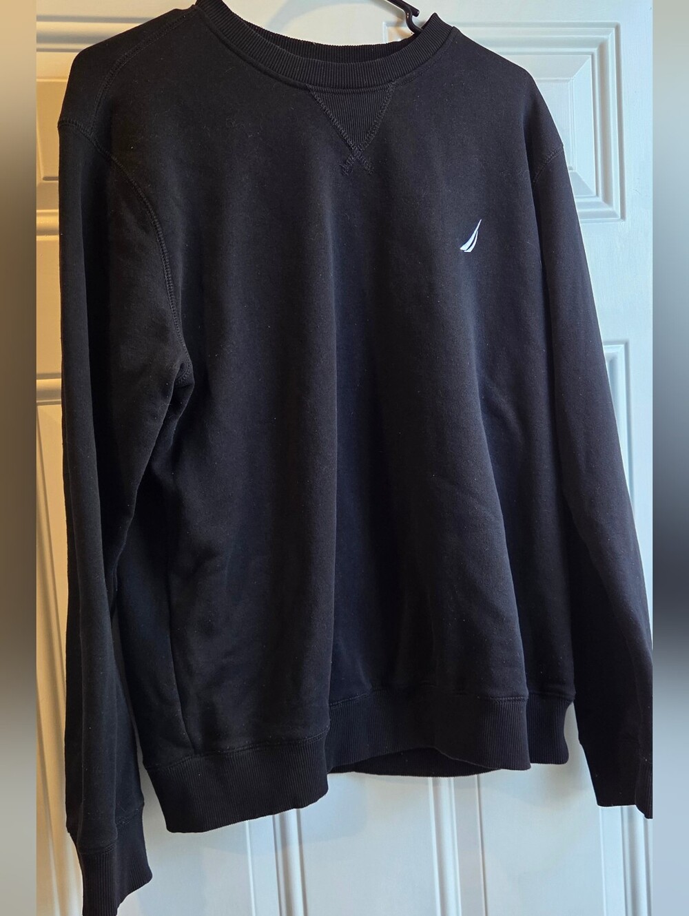 Nautica Men’s Black Crewneck Sweatshirt with Logo Size L